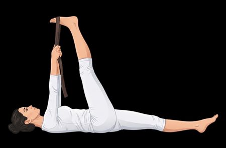 Dehnübung der Beine im Liegen