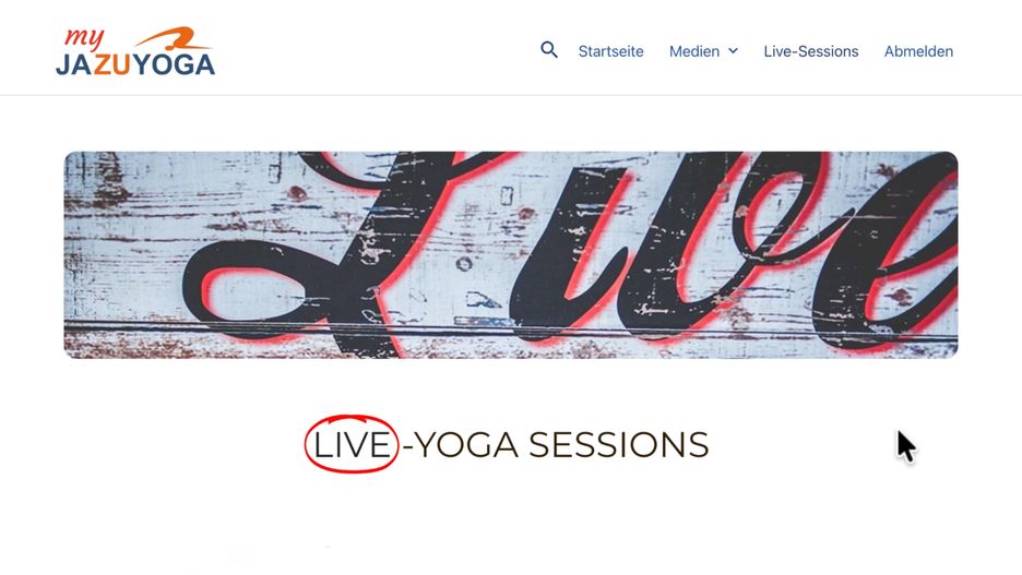 Startseite der Live-Sessions & persönlichen Begleitung